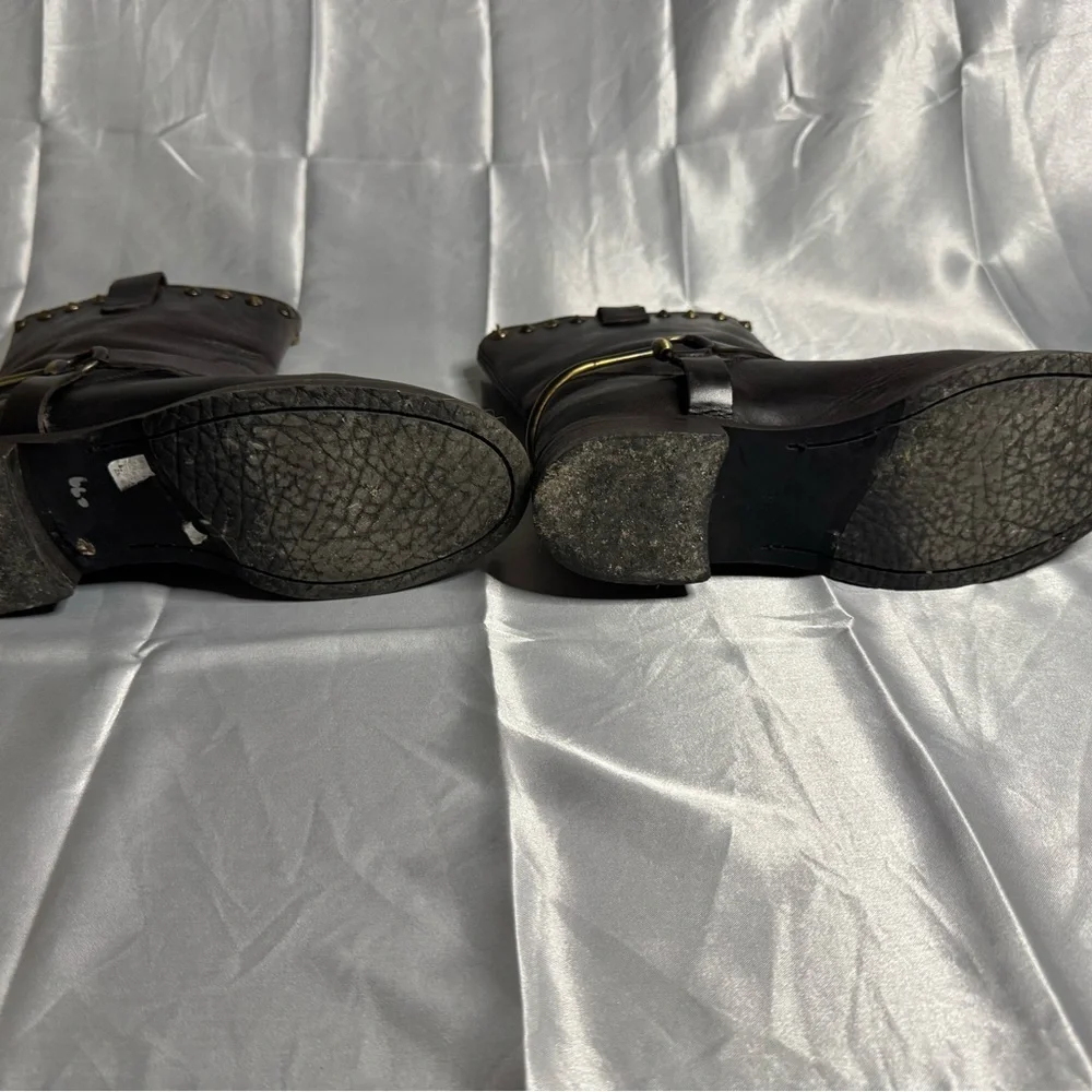 BOEMOS $360 Brown Leather Studded Mid Calf Pull On Boots
Made in Italy Size 36 - Picture 8 of 8